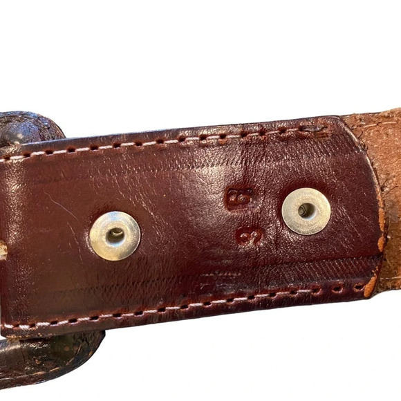 Vintage  Brown Leather hand crafted belt timeless classic design coastal cowgirl - Picture 8 of 10